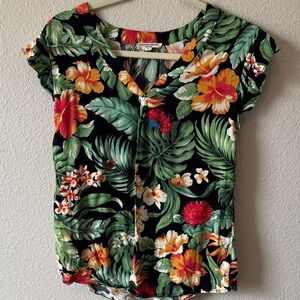 Floral Tropical Print Women's Top